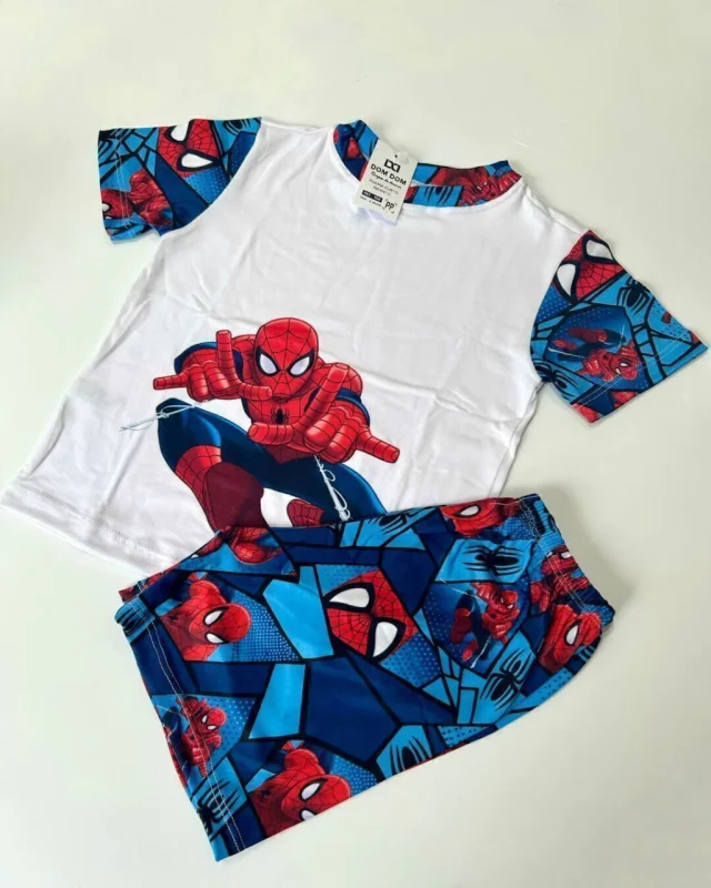 Pijama Infantil Curto Estampado Masculin... Atacado