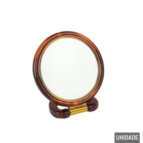 Espelho de Mesa Dupla Face 22x14,5cm Redondo Atacado
