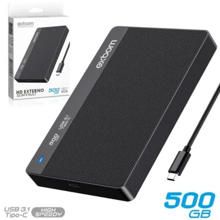 HD Externo 500GB Type C 3.1 de 2.5 Polegadas Exbom CHDE-S5GA Atacado