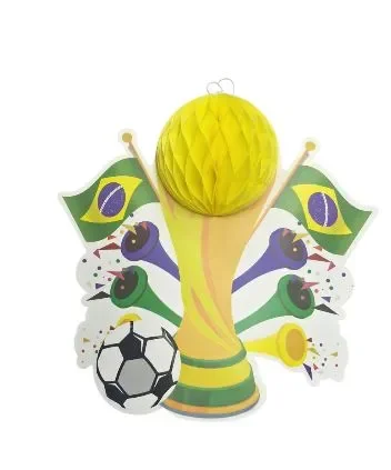 CP983 ENFEITE EM PAPEL 3D P/PENDURAR - TAÇA 3D (33 X36 CM) Atacado