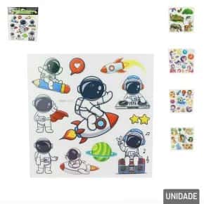 Adesivos Fluorescentes Figuras Sortidas Atacado