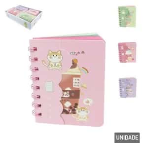 Bloco de Anotação Espiral 73 FL Animais Sortidos Atacado