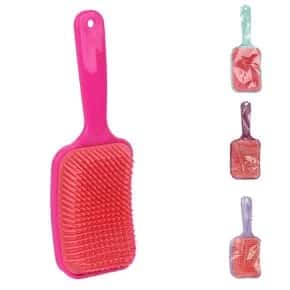 Escova de Cabelo Plástico Raquete Color Atacado