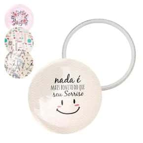 Espelho de Bolsa 7cm Plástico Estampas Sortidas Atacado