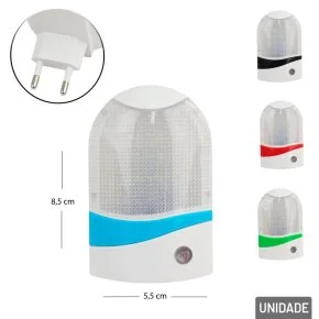 Luminária de Tomada Bivolt com Sensor Color Atacado