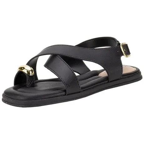 Sandália Feminina Flat Modare 7212106 Preto Atacado