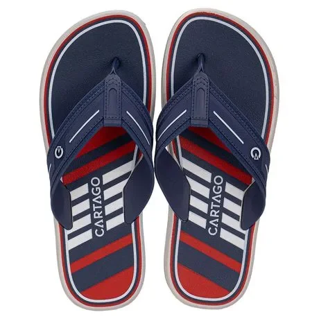 Chinelo Masculino Palermo II Cartago 12572 Azul/Vermelho Atacacado Atacado