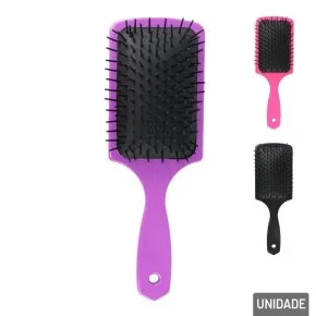 Escova de Cabelo Plástica Raquete Color Atacado