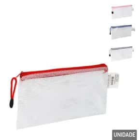 Necessaire de PVC 23x11cm Transparente Color Atacado
