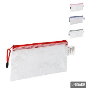 Necessaire de PVC 23x11cm Transparente Color Atacado