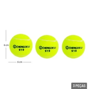 Bola de Tênis 3 Peças Verde com Tubo Atacado