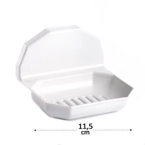 Saboneteira de Plástico com Ventosa Branco Atacado