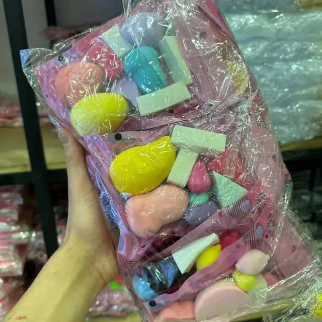 Kit C/12 Mix Esponja Pacote Maquiagem Atacado (108 unidades)