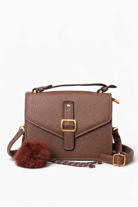 Bolsa Pequena Fivela Happy Valley acompanha Pompom Atacado