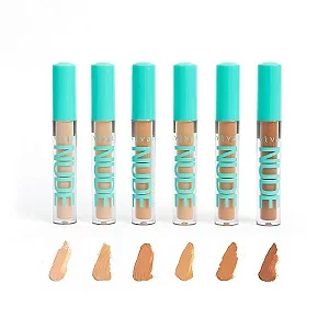 Kit 06 Unidades Corretivo Líquido Efeito Matte HD Nude Vivai 1080 Atacado para Revenda