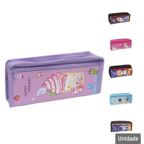Estojo Escolar 21cm Retangular Figuras Sortidas Atacado