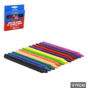 Giz de Cera 12 Cores Fino Atacado