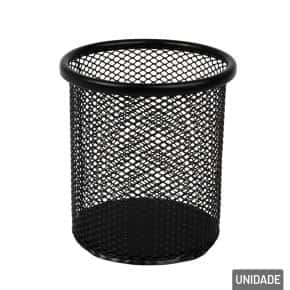 Organizador de Mesa 9cm Aramado Redondo Preto Atacado