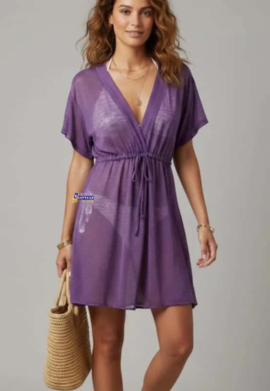 Vestido Saída de Praia Com Amarração Atacado