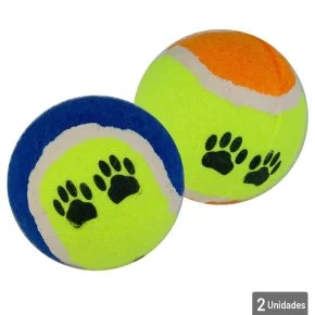 Bola de Tênis para Pet 6,3cm 2 Peças Color Atacado