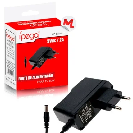 Fonte de Alimentação para Smart Tv Box 5v 2A Pino P4 (5.5 x 2.5mm) Knup - (KP-CA205) Atacado