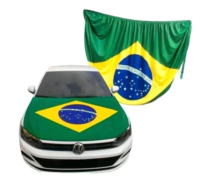 Kit C/12 Capa para capo de Carro Brasil de Malha Atacado