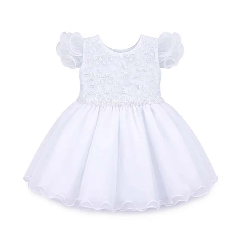 Vestido Infantil Planeta Rosa Detalhe Bordado Atacado