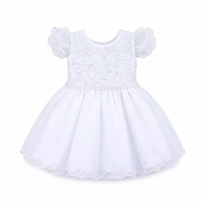 Vestido Infantil Planeta Rosa Detalhe Bordado Atacado