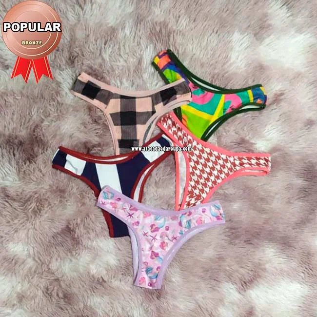 Calçinhas Basica Suplex Estampada Atacado