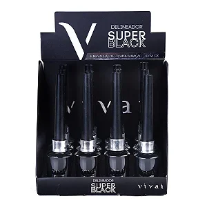 Delineador Líquido Super Black a Prova D'Água Vivai 2182 Atacado Box 12 Unidades